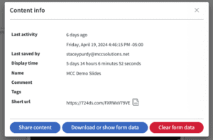 MCC Media Content Info Window