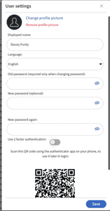 MCC Media User Profile Settings