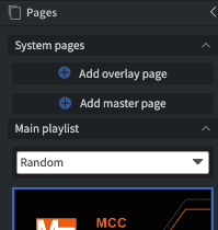 MCC Media Playlist master pages