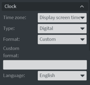 MCC Media Clock Custom Format