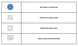 MCC Media Loops Screen icons