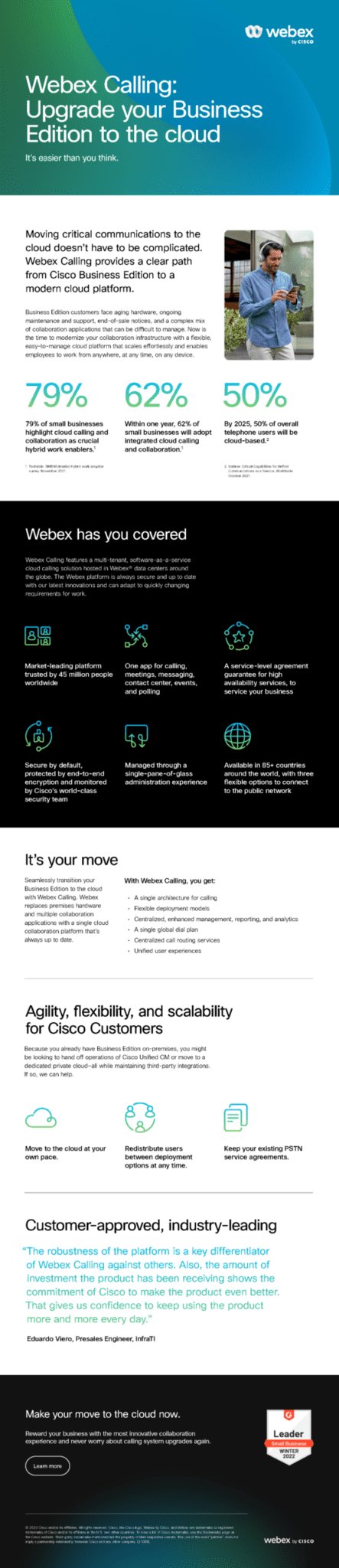 Webex Calling: Upgrade your Business Edition to the Cloud - infographic