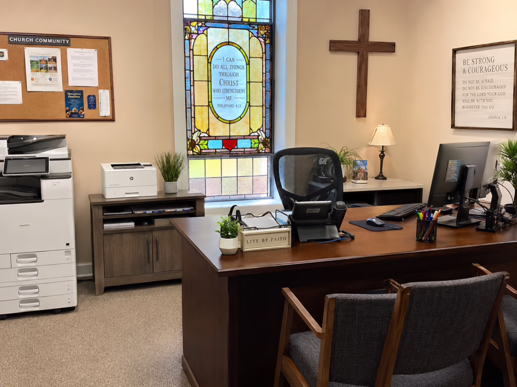 Church office with copiers and printers