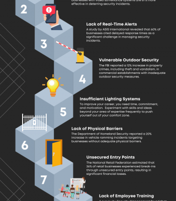 Primary Physical Security Challenges Faced by Businesses infographic