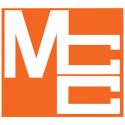 Orange square logo featuring bold white stylized letters 'ME' in a stacked, blocky design.