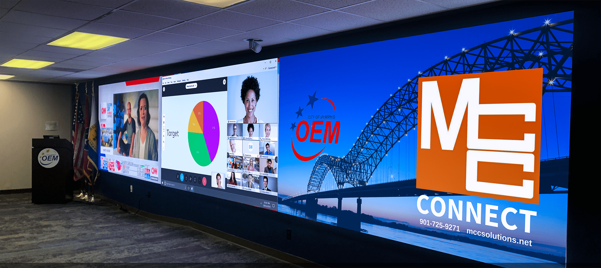 Large LED walls with customizable display configurations MCC Media digital signage LED wall installation