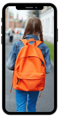 girl with orange backpack MCC Solutions - Education Industry - girl with backpack