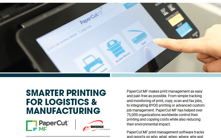 papercut logistic brochure image Logistics & Manufacturing Solutions - Smarter Printing for Logistics & Manufacturing Whitepaper