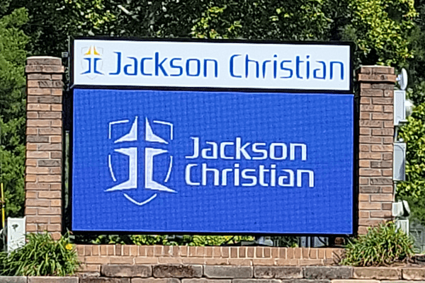 Jackson Christian School Sign Jackson Christian School outdoor sign