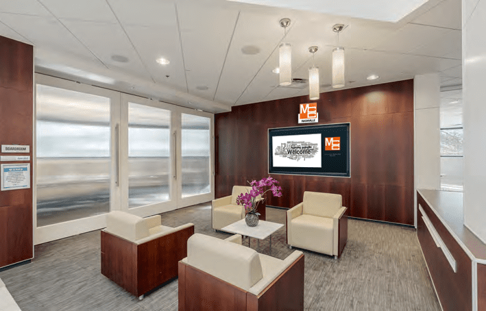 brentwood waiting room Digital signage display in office lobby